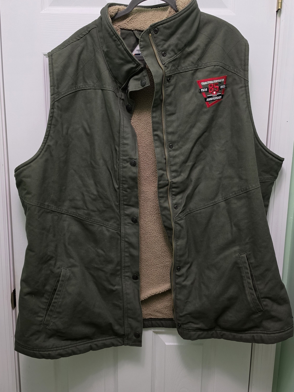 ​Ridgecut Toughwear 85th Anniversary Sherpa Canvas Vest Mens 4X Green Workwear
